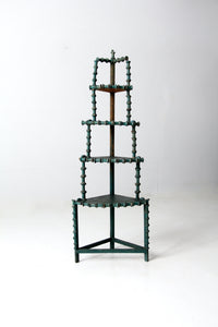 antique folk art spool corner shelf