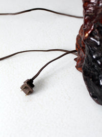 mid-century burl wood lamp