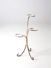 antique white iron plant stand
