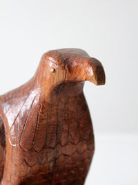 vintage hand carved wood eagle statue