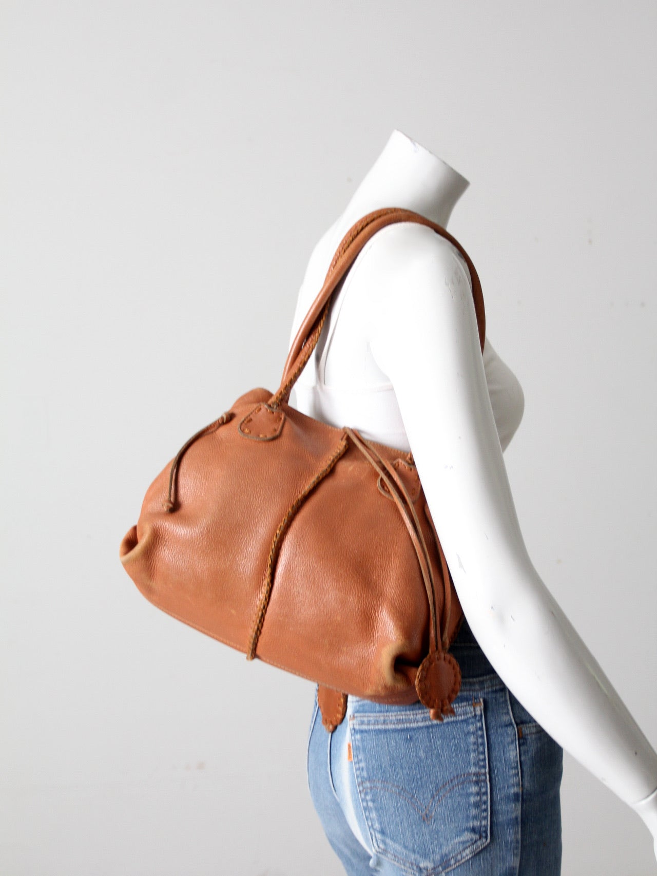 vintage leather handbag by Carlos Falchi