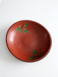 vintage painted wooden bowl