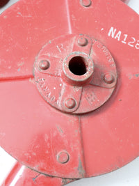 vintage red farm wheel set/3