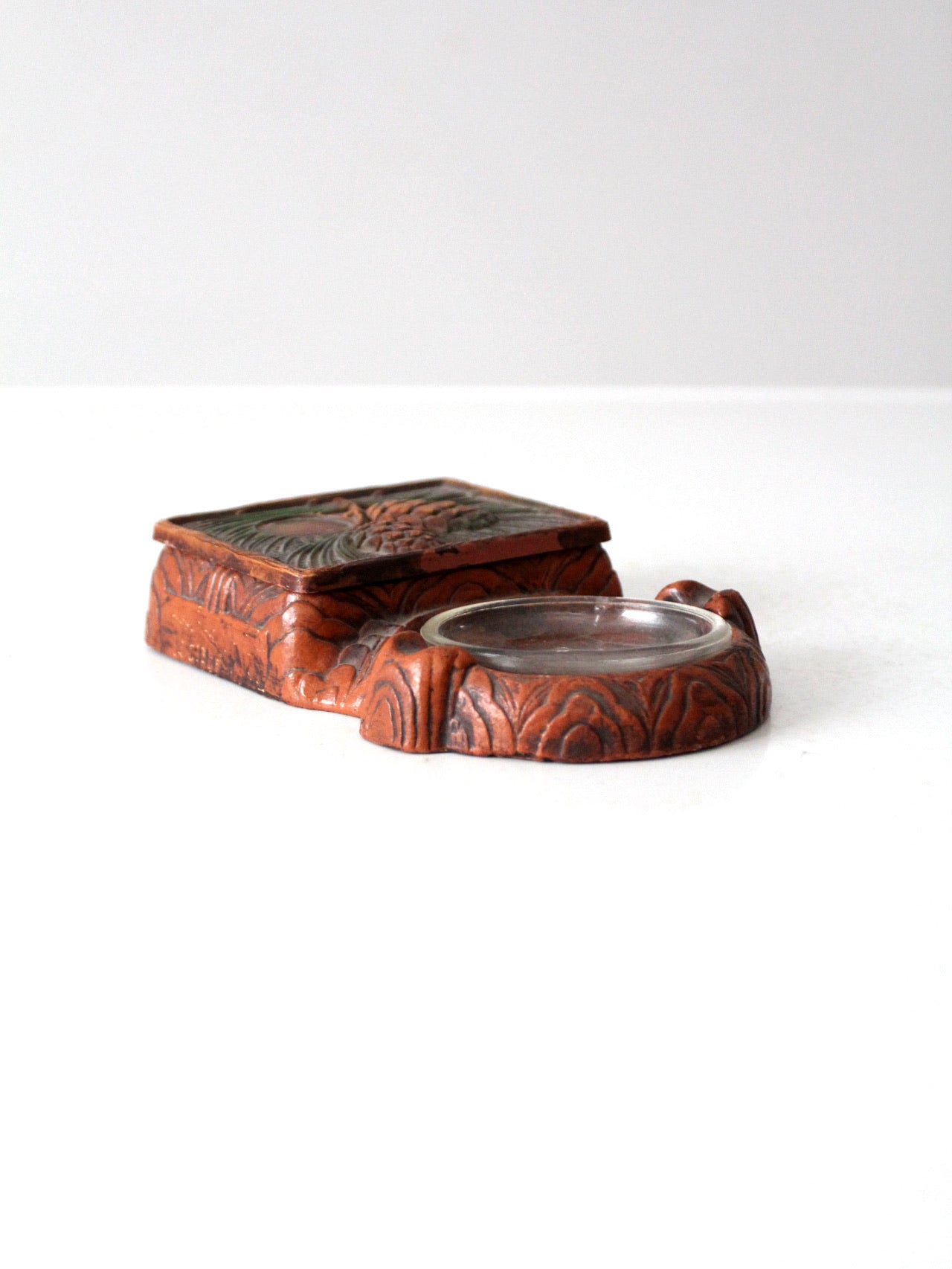 vintage Syroco cigarette box with ashtray