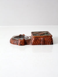 vintage Syroco cigarette box with ashtray