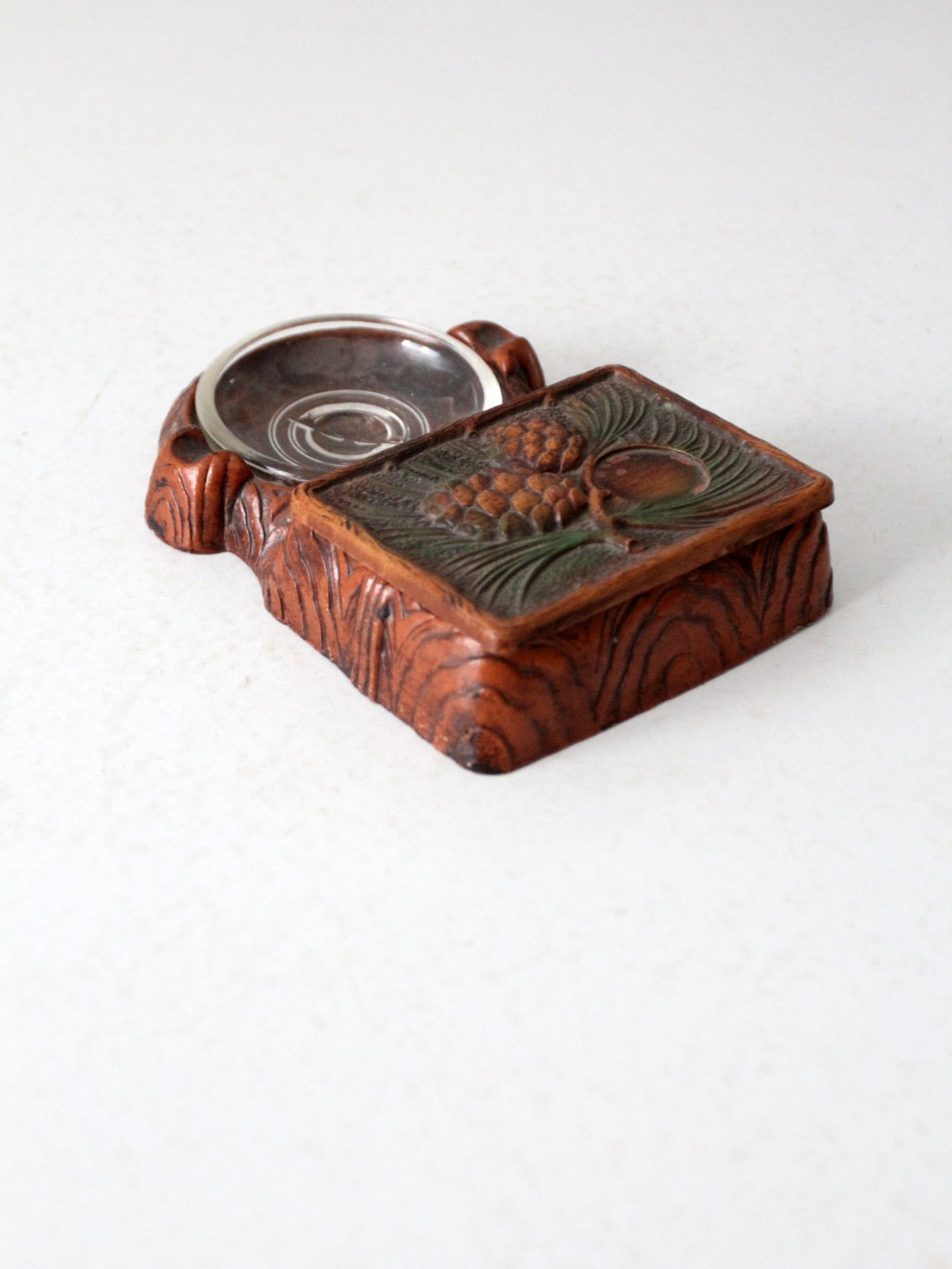 vintage Syroco cigarette box with ashtray