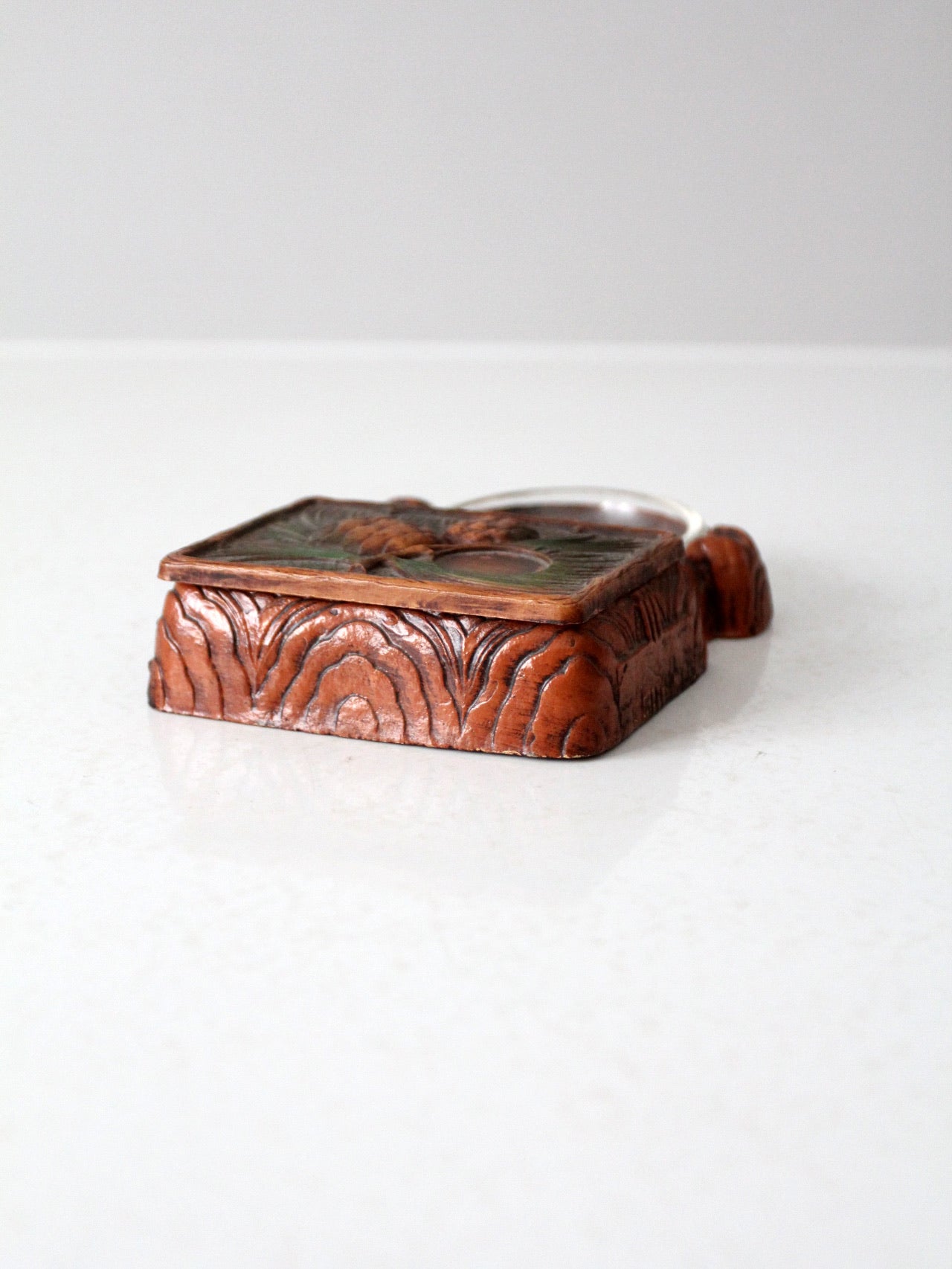 vintage Syroco cigarette box with ashtray