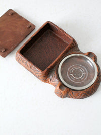 vintage Syroco cigarette box with ashtray