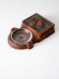 vintage Syroco cigarette box with ashtray