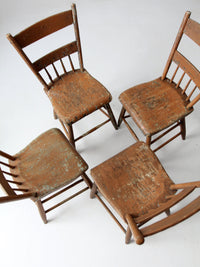 antique primitive chairs set of 4