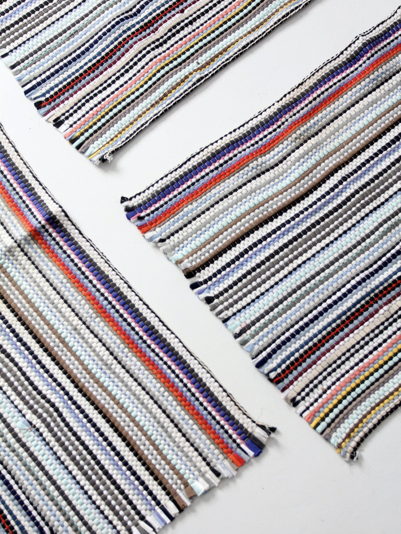vintage rag rugs set of 3
