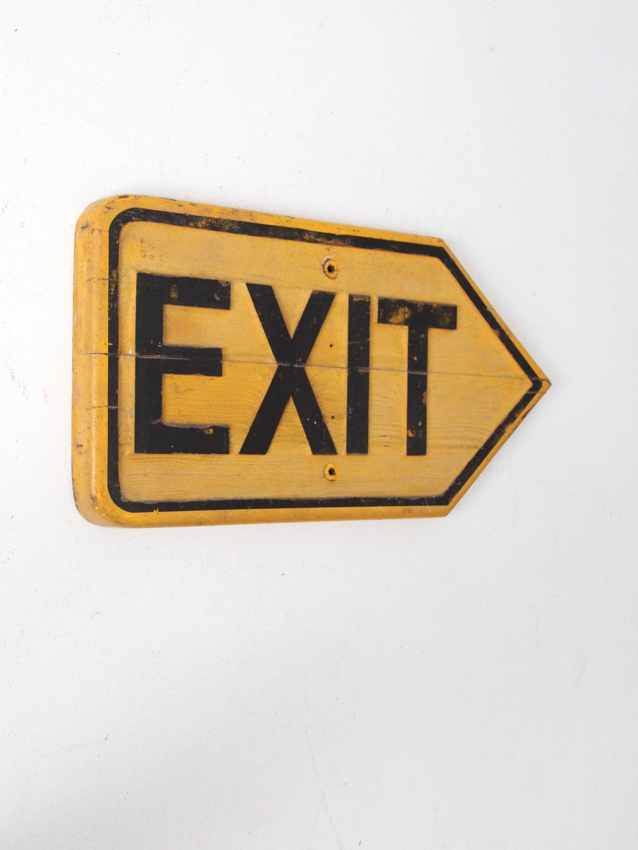 vintage wood Exit sign