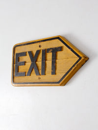 vintage wood Exit sign