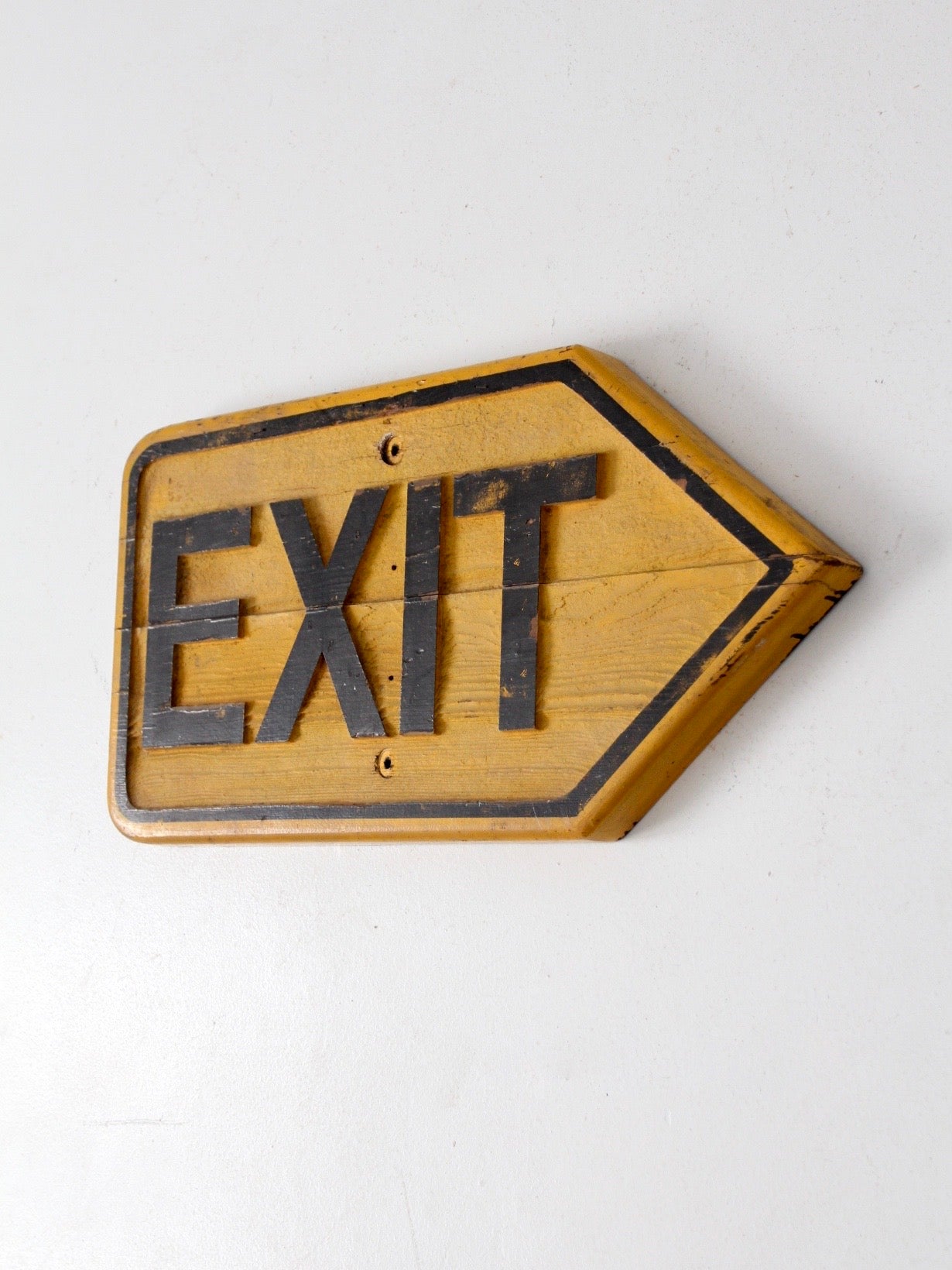 vintage wood Exit sign