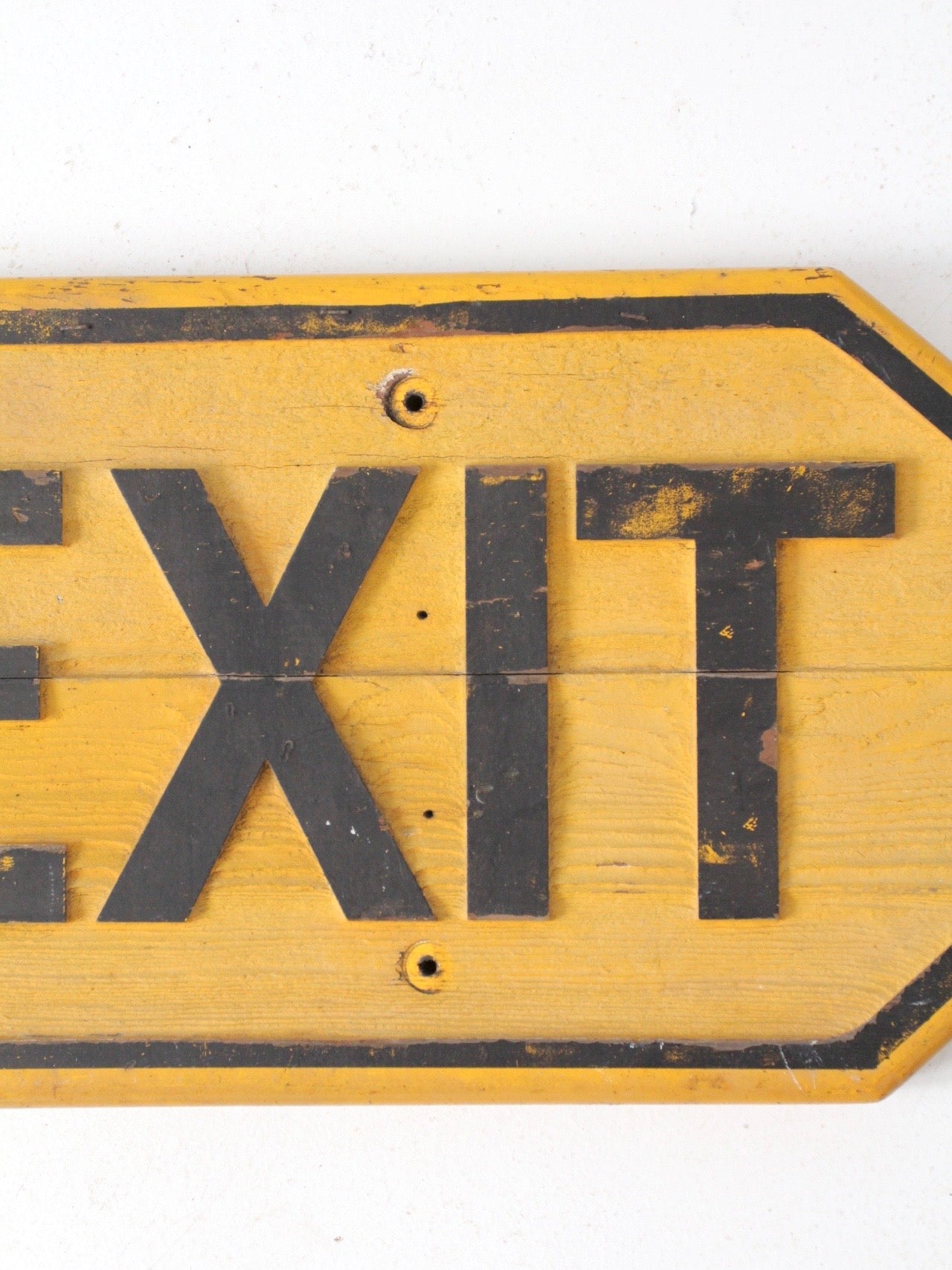 vintage wood Exit sign