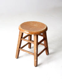 vintage low wooden stool
