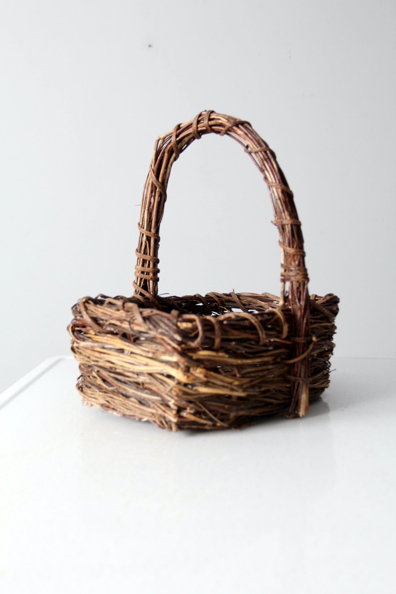 vintage rustic twig basket