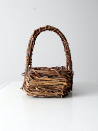 vintage rustic twig basket