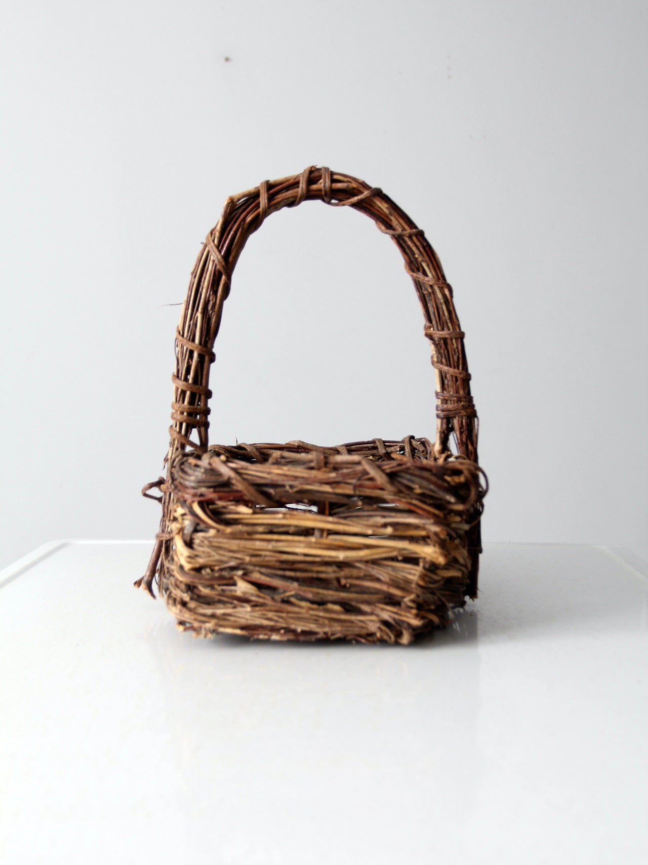 vintage rustic twig basket
