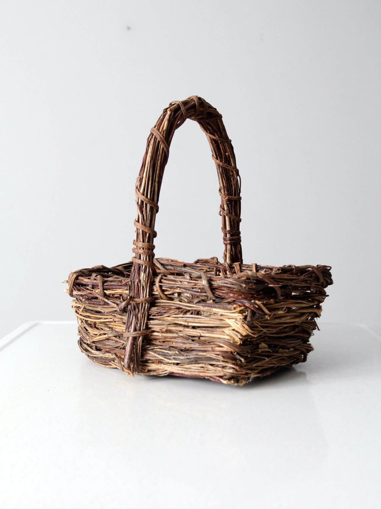 vintage rustic twig basket