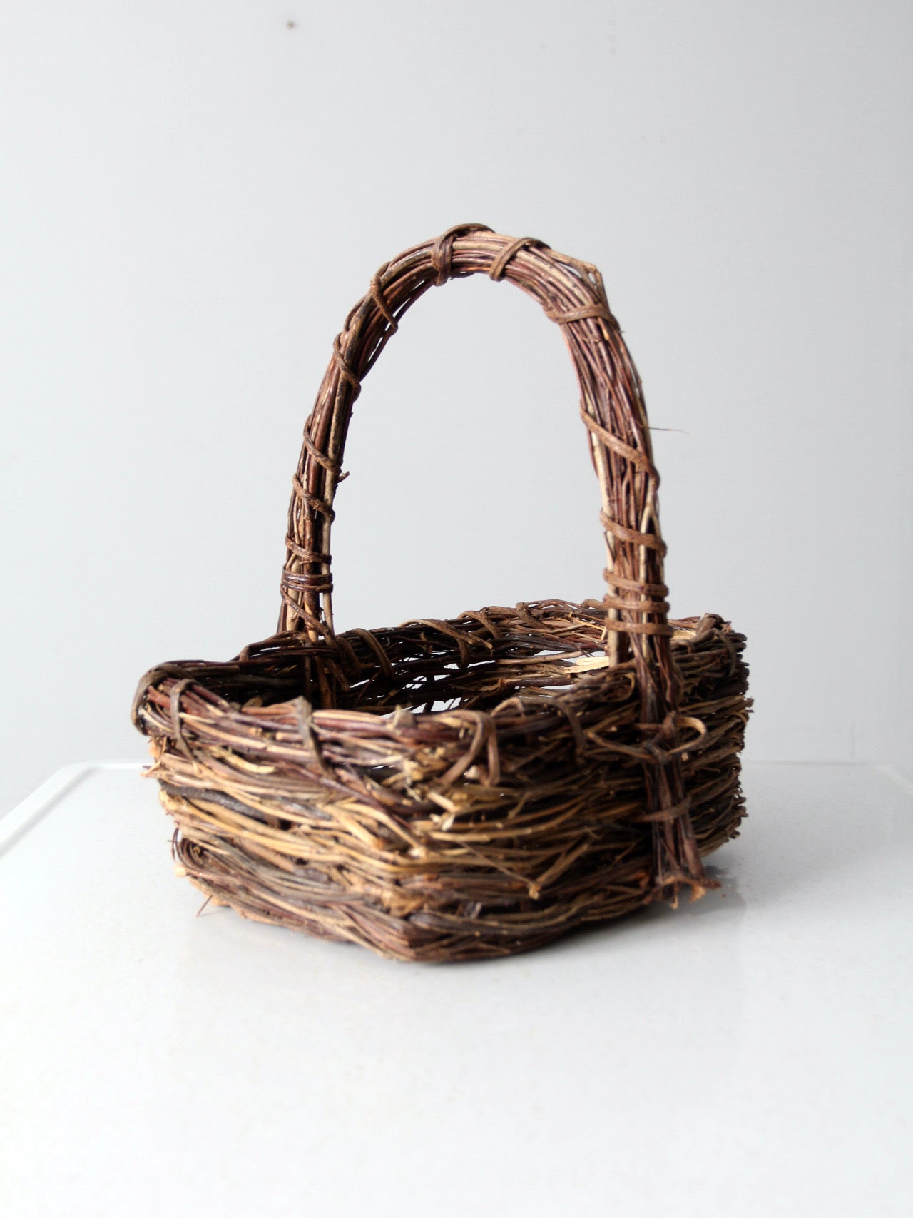 vintage rustic twig basket