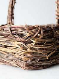 vintage rustic twig basket