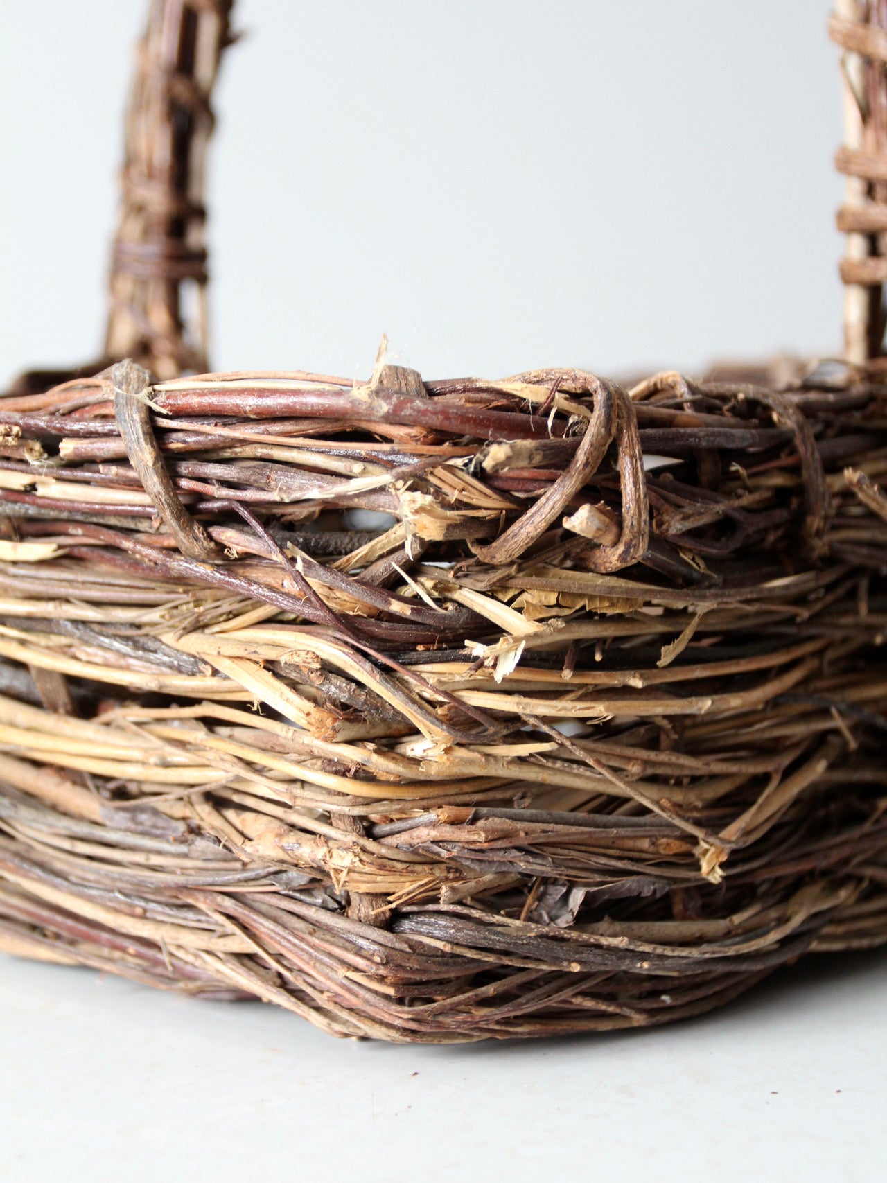 vintage rustic twig basket