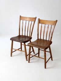 antique farmhouse dining chairs pair
