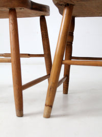 antique farmhouse dining chairs pair