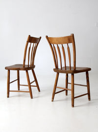 antique farmhouse dining chairs pair