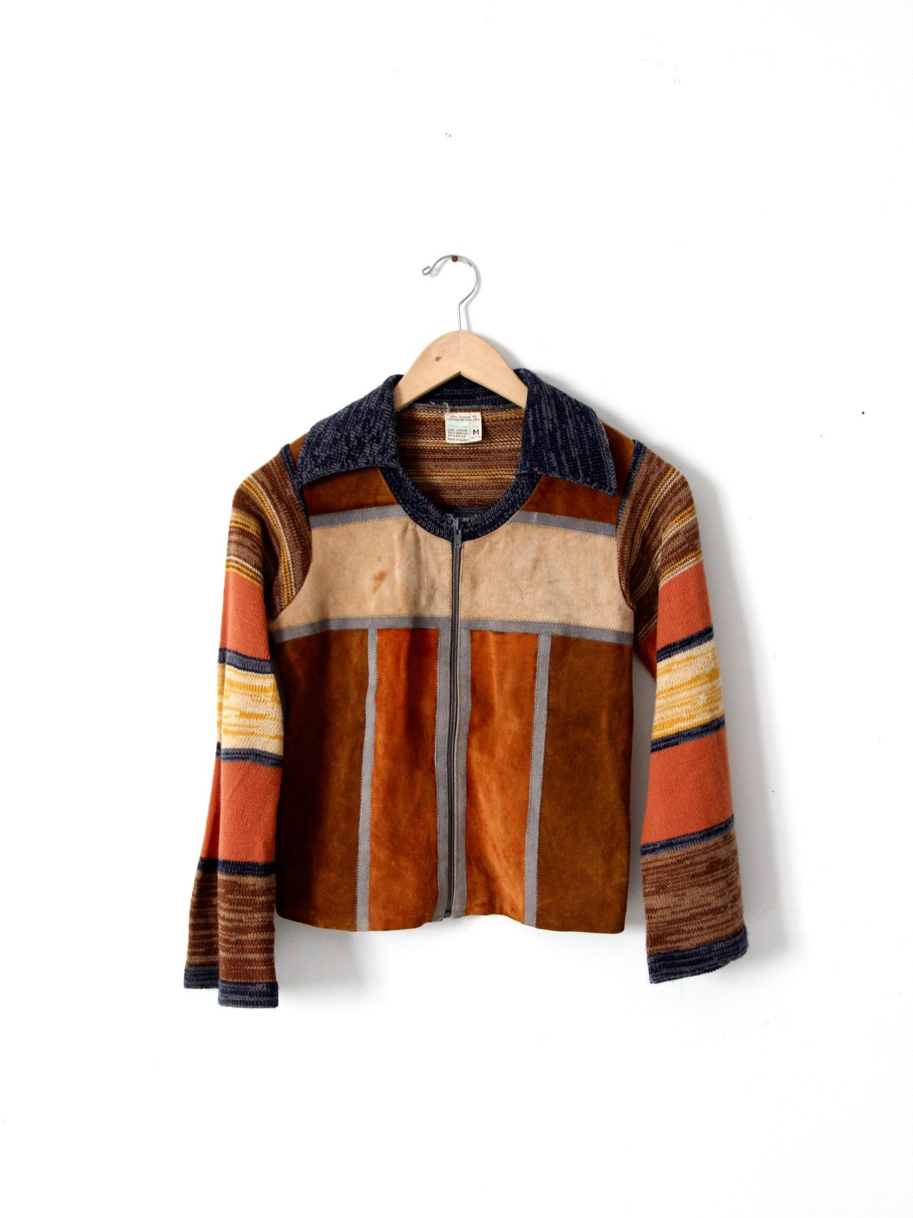 vintage 70s patchwork cardigan hippie sweater