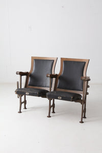 antique theatre seats pair