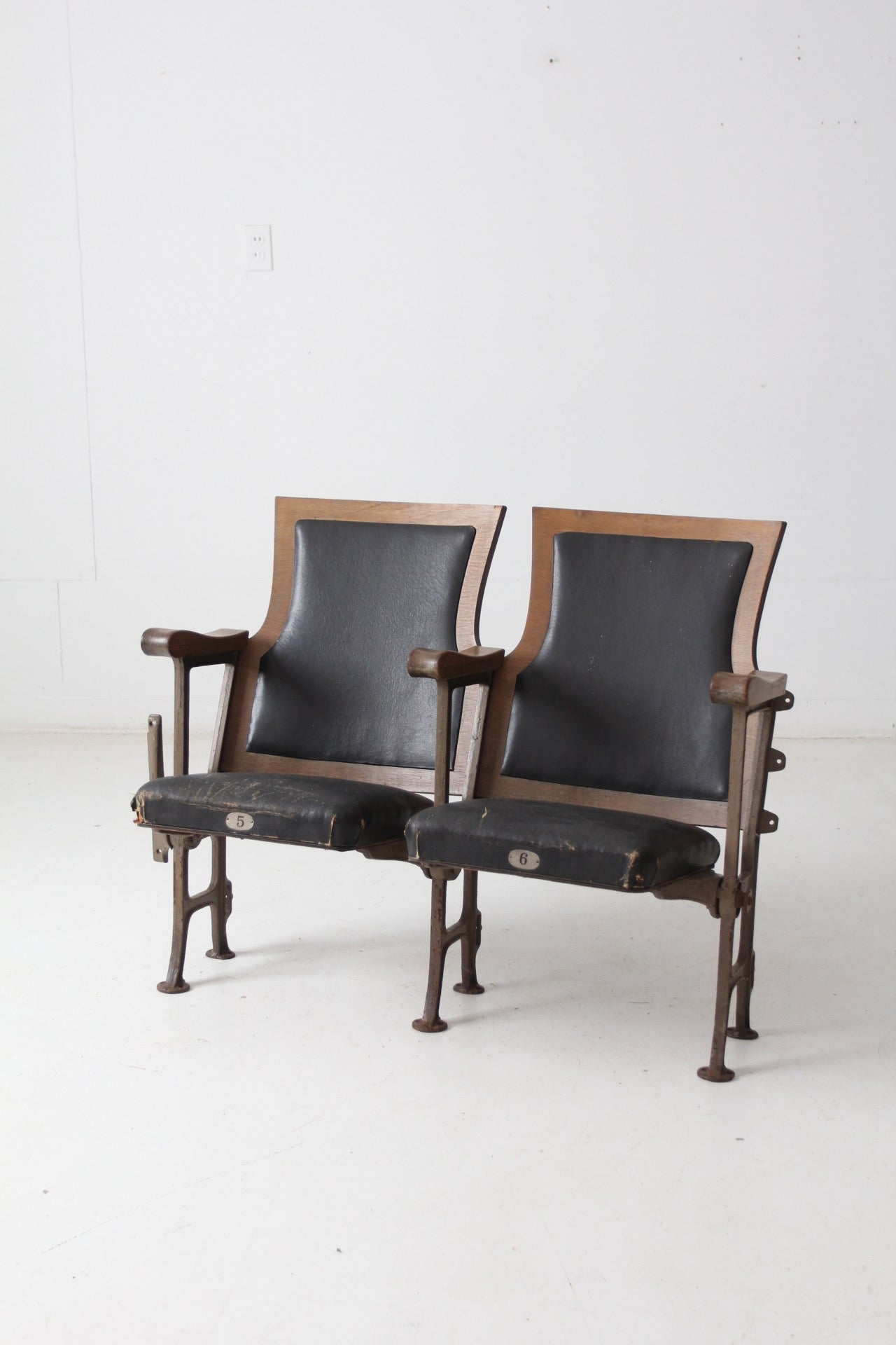 antique theatre seats pair