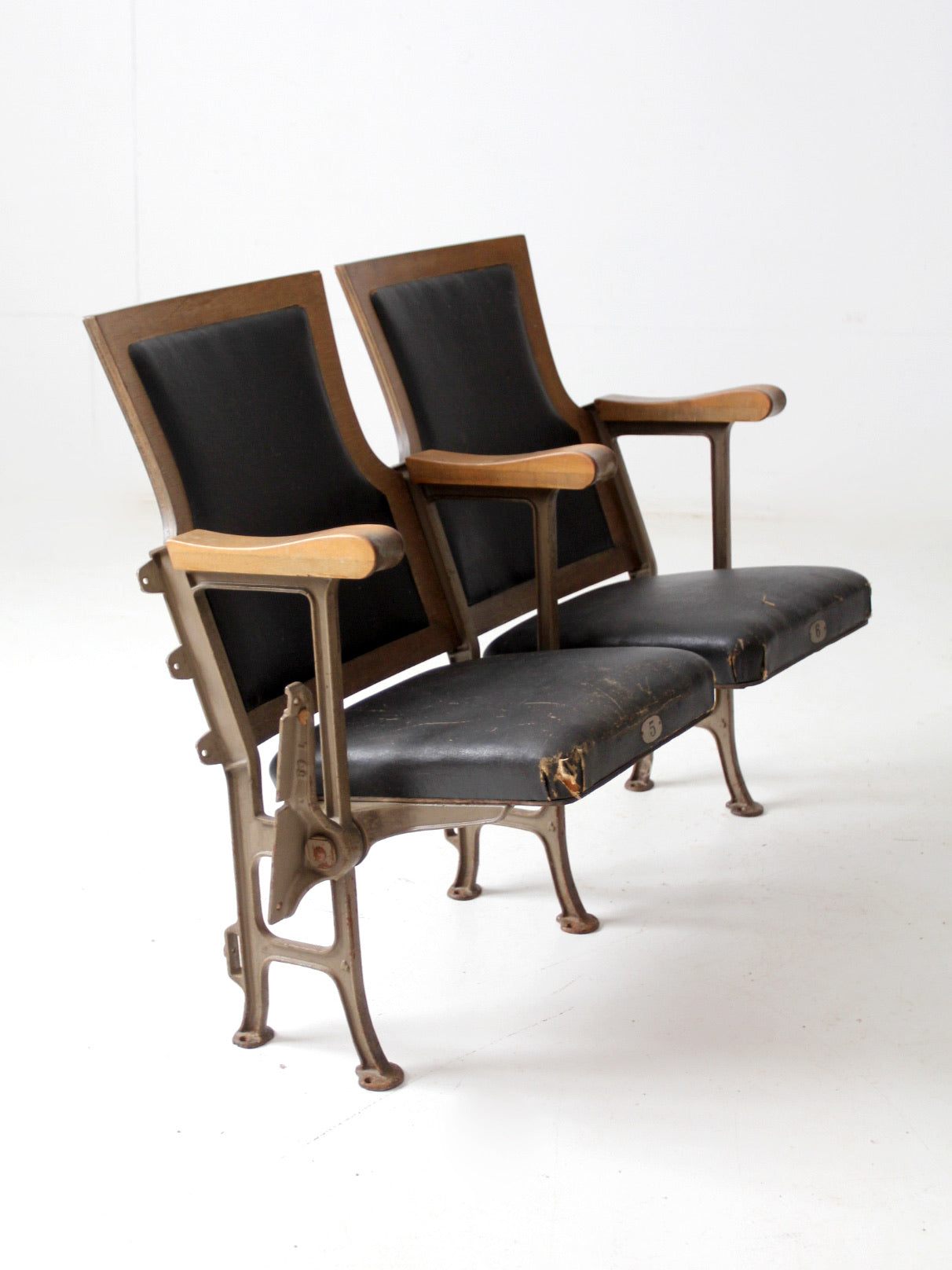 antique theatre seats pair