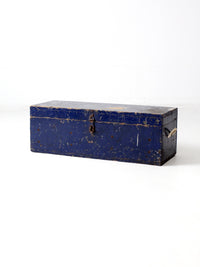 vintage blue wood toolbox