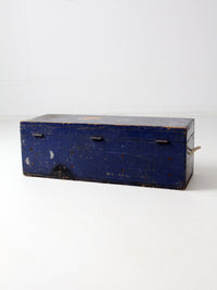 vintage blue wood toolbox