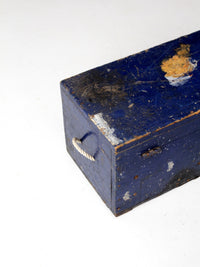 vintage blue wood toolbox