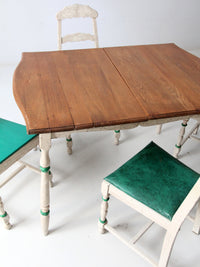 vintage painted wood dining table