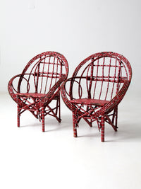 antique Adirondack children's chairs pair