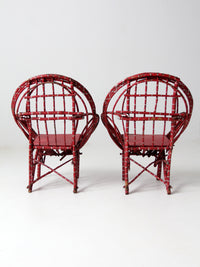 antique Adirondack children's chairs pair
