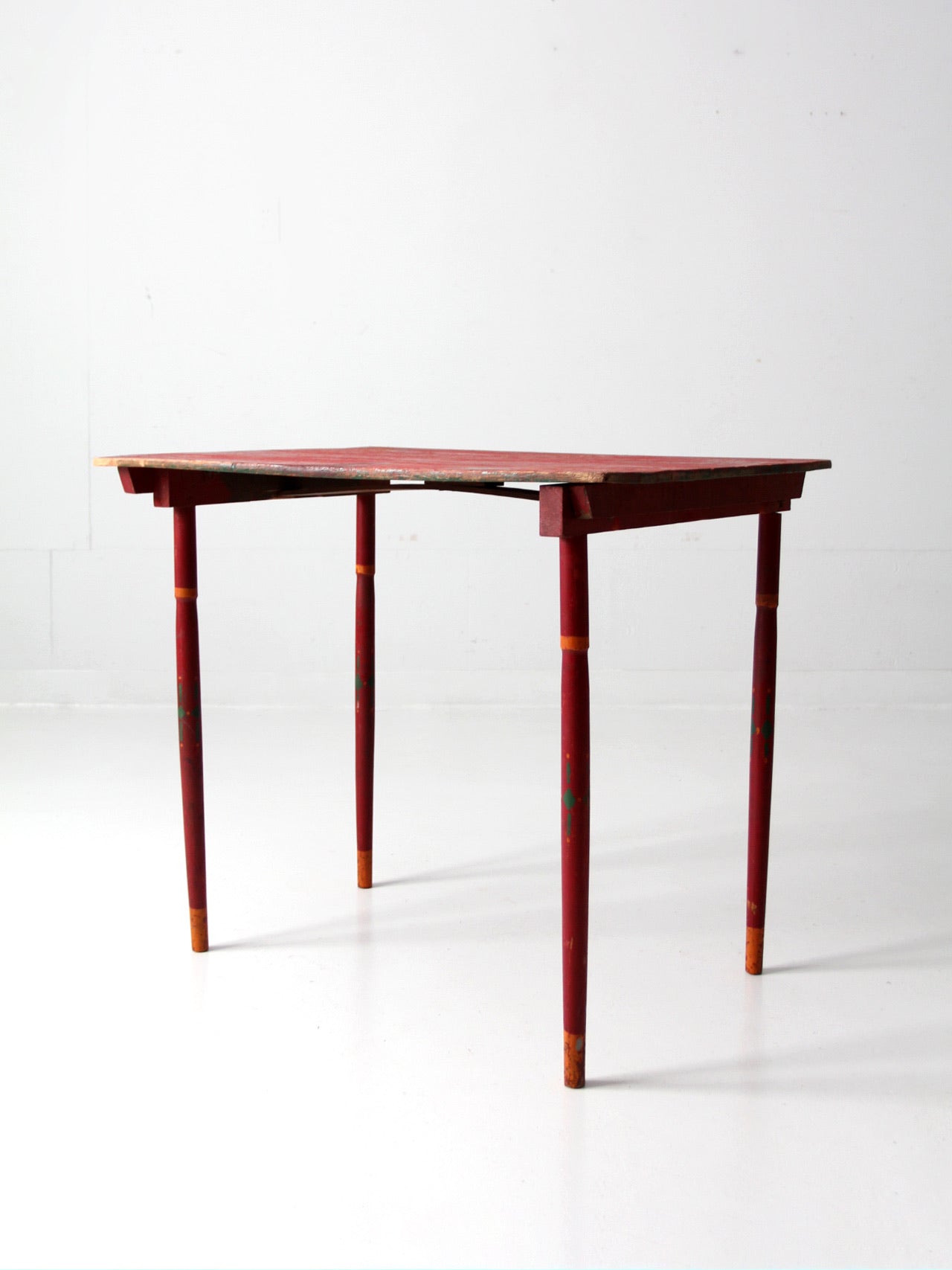 antique painted wood folding table