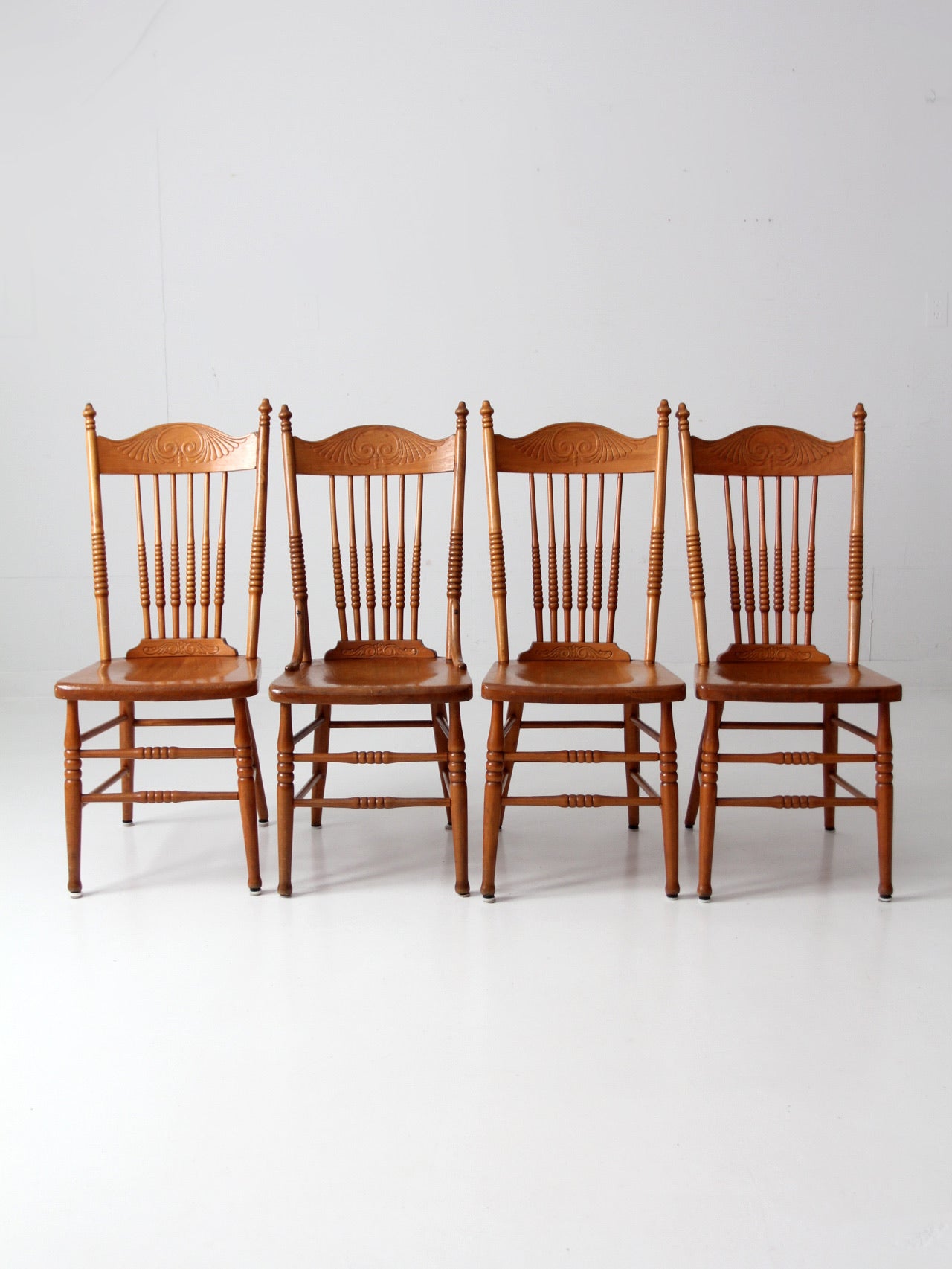 antique pressed back dining chairs
