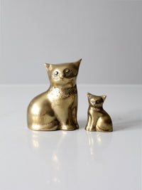 mid century brass cat pair