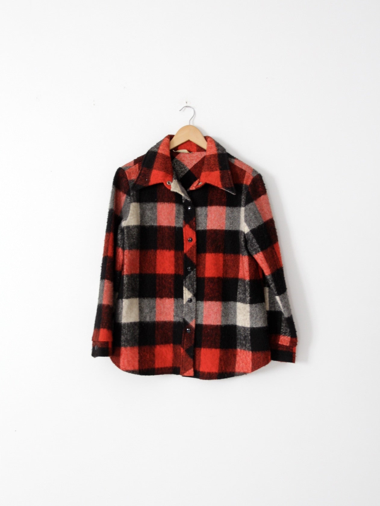 vintage 70s buffalo check shirt jacket