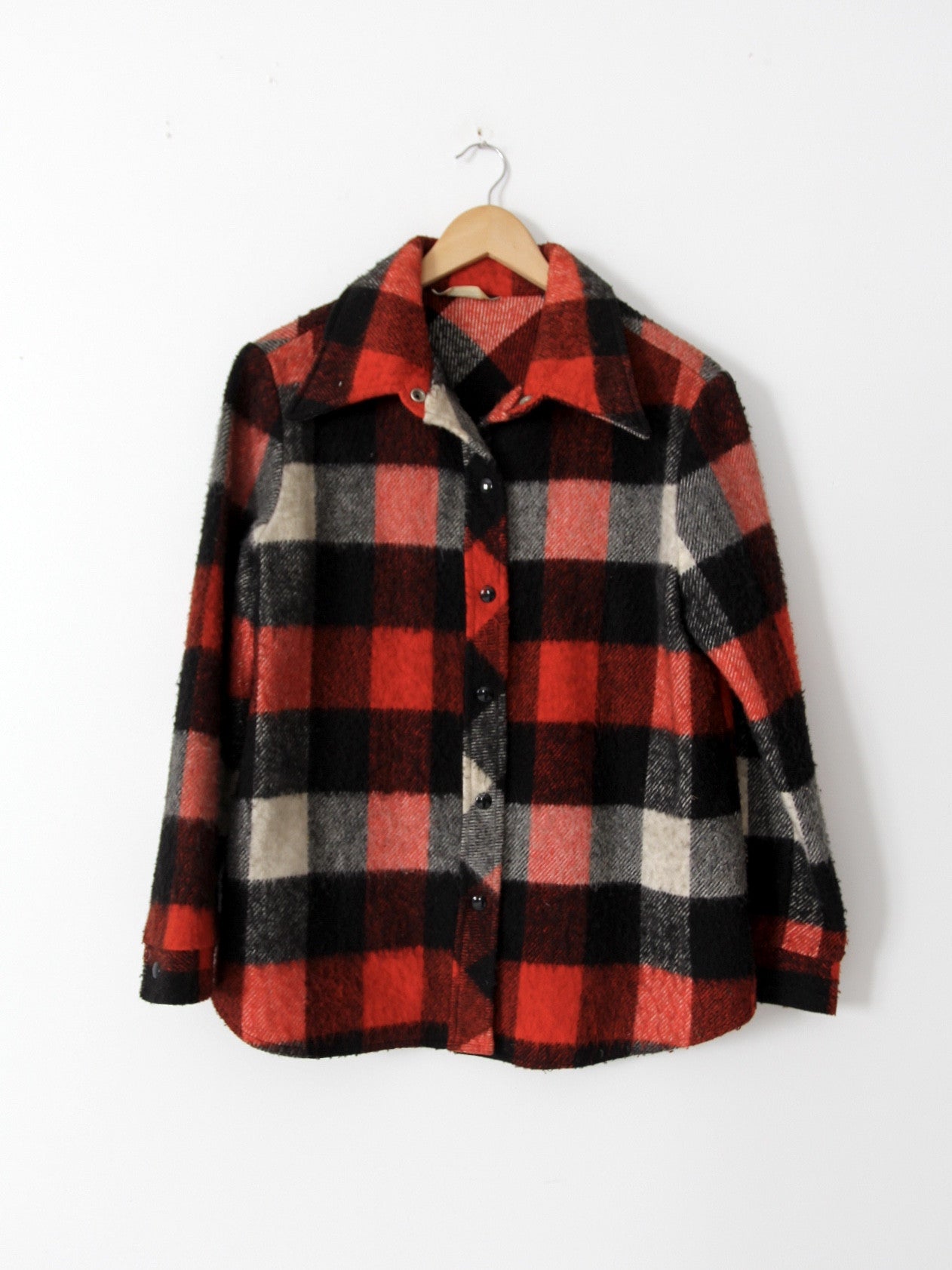vintage 70s buffalo check shirt jacket