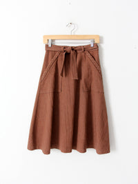 vintage brown skirt with pockets