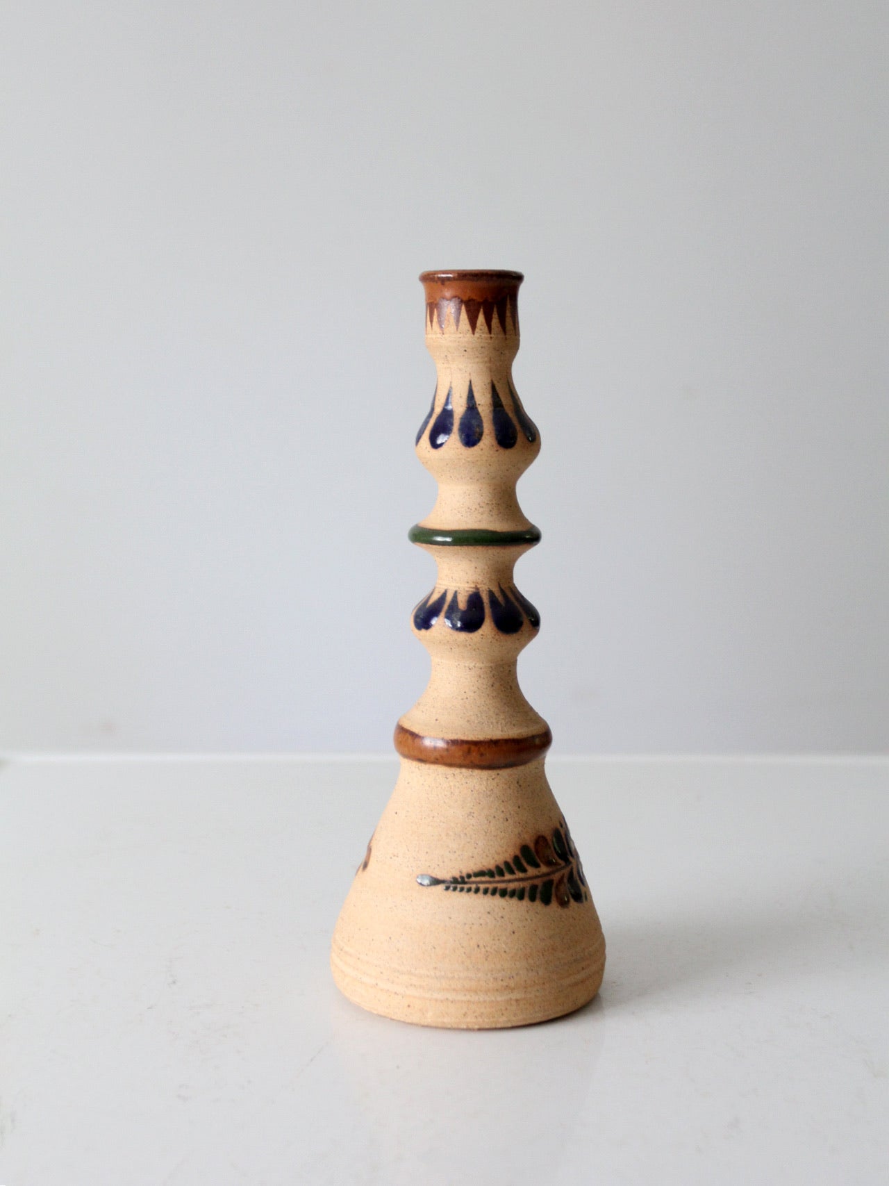 vintage Tonala Mexican pottery candlestick holder