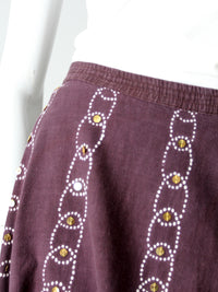 vintage boho print skirt with sequins