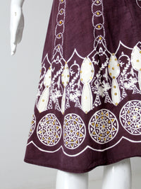 vintage boho print skirt with sequins