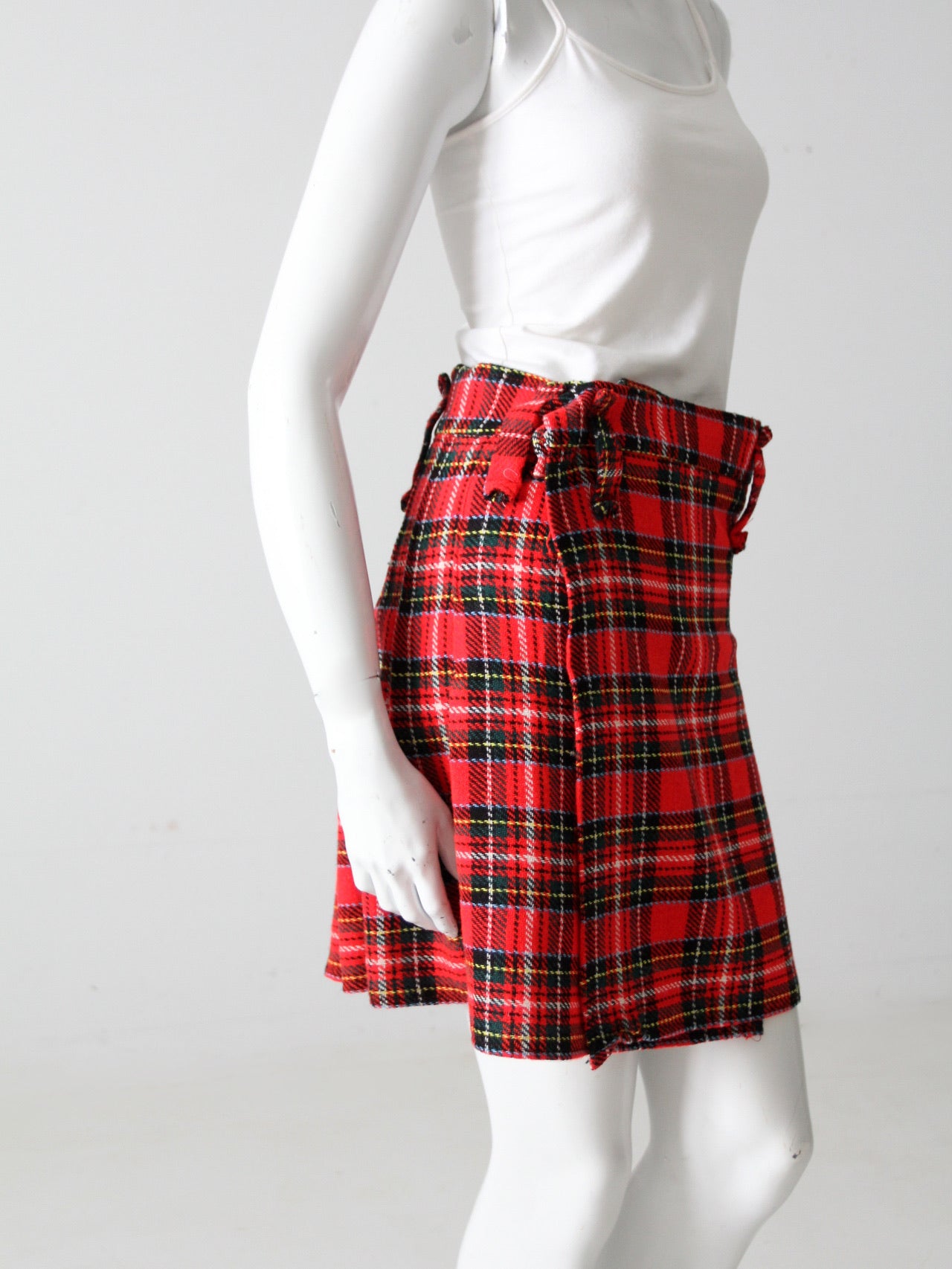 vintage plaid kilt skirt